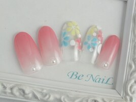 カラフルフラワーネイル