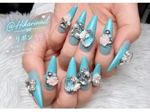 ヒカリネイル 池袋店(Hikari Nail)の雰囲気（爽やかブルー×キラキラビジュー華やかなロングネイルで特別感UP）