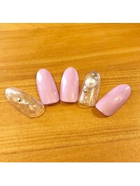 パープル&シルバーネイル