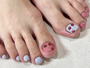 さくらんぼフットネイル♪