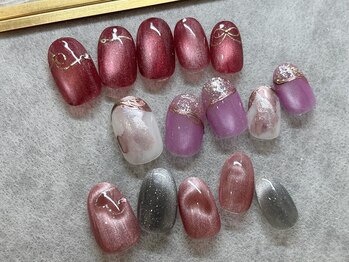 アース コアフュールボーテ 富山婦中店(EARTH coiffure beaute)/マグネットデザインネイル¥7500