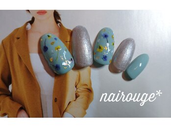 ネイル―ジュ 札幌大通店(nairouge*)/ちりばめ押し花♪