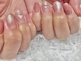 ぷっくりハートネイル