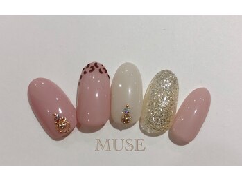 ミューズ MUSE 四街道大日店/くすみピンクシルバーラメ春