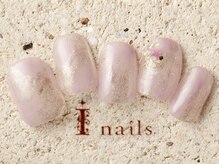 アイネイルズ 町田店(I nails)/塗りかけ押し花ネイル　7480円