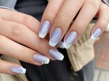 ネイルアルケー(Nail ARCHE)/マグネットネイル×白フレンチ