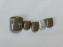 リボンシンプルベージュ¥7000