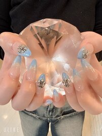 ブルーグラデーションネイル