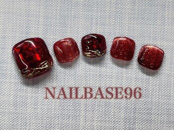 ハートホロ埋め込みネイル