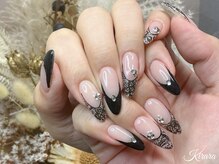 キララ(Kirara)/レースブラックフレンチネイル