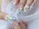 ネイルルーム アイボリー(nail room ivory)の写真/トレンド夏ネイルはクリアな質感で！プルメリアやハイビスカスを彩るロングネイル◎