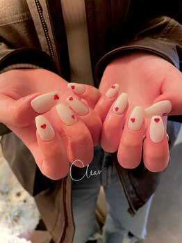 クリア(Clear)/バレンタインネイル♪