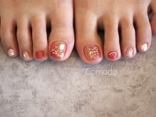 ネイル アトリエ コモード(nail atelier Comodo)/ニュアンスネイル [warm red]