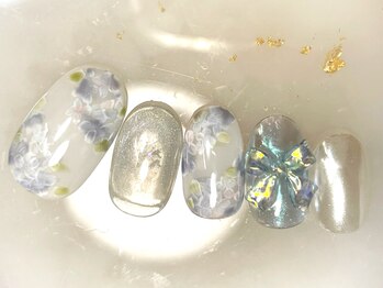 紫陽花/あじさい梅雨ネイル6月