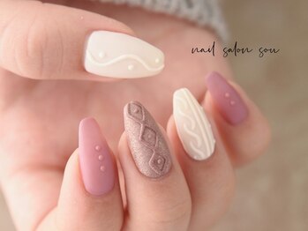 ネイルサロン ソウ 心斎橋店(Nail Salon Sou)/ぷっくりニットnail♪