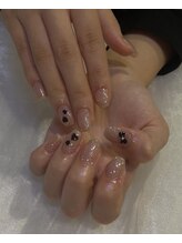 ララアンジュ(LaLa-Ange)/黒リボンネイル