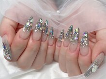 ロワ バイ ジョアアンジェ(Roi by joieange)/ビジューネイル/長さだし/ロング