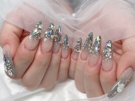 ビジューネイル/長さだし/ロング