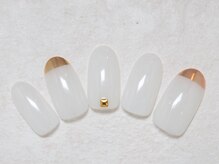 シックネイル(CHIC nail)/ホワイト＆ミラーフレンチ