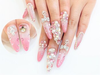 ネイルコレクション ピンク(Nail Collection Pink)/スカルプ放題【ロング】★リボン
