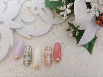 ネイルサロン&スクール ジーナ(GINA)/柔らかチェックネイル