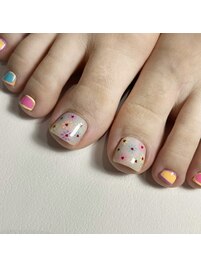 -FOOT-ハート×ネオンネイル