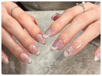 ノウェム(novem)/リボンとマグネットネイル