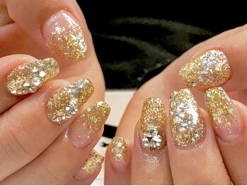ビービーネイル(BB)/ゴールドキラキラネイル