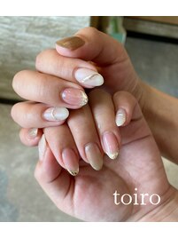 ガラスフレンチ×シルバーアクセ
