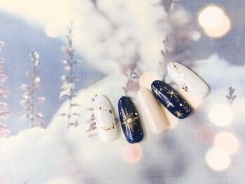 ネイルサロン&スクール ジーナ(GINA)/冬の星空ネイル