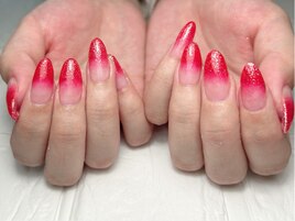 赤ラメグラデーション