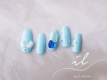 イル 神戸店/水色×ホログラムネイル
