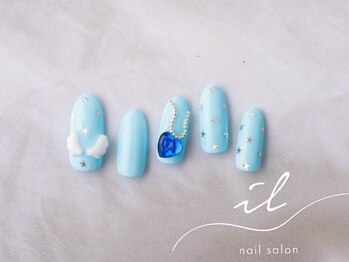 イル 神戸店/水色×ホログラムネイル