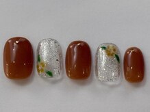 ネイルメゾン 天神店(NAIL MAISON)/お花秋ブラウン¥7000