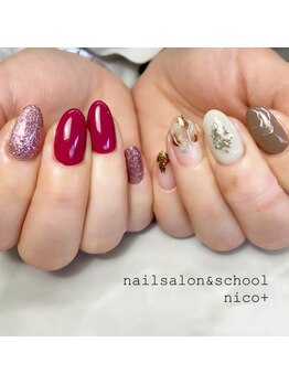 ニコ(nico+)/アシンメトリーネイル