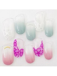 グラデーション＋お花アート