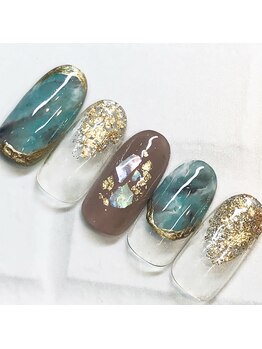 ライト ネイルズ ニシノミヤ(light nails NISHINOMIYA)/ターコイズネイル☆