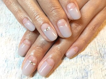 【グレー逆フレンチネイル】