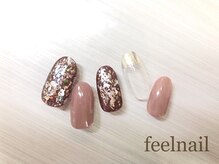 フィールネイル 天神橋店(feel nail)/赤べっ甲/キャメル/着物ネイル