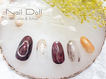 ネイルドール(Nail Doll)/ニュアンス×シルバー