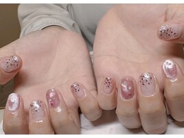 キラキラ×ハート×ピンクネイル