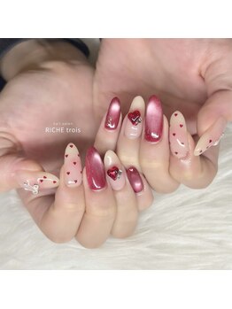 バレンタインネイル