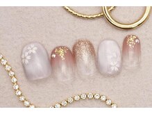 ネイルサロンprish銀座4丁目店【マグネット&フットネイル定額サロン】/6000円　桜ネイル　マグネット