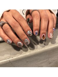 個性派非対称ネイル☆