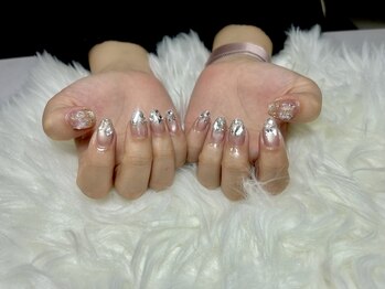 リリーネイルサロン(Lillie_nail_salon)/キラキラリボンネイル