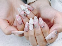 ネイル ビューティーマジック 葛西本店/ロングガーリーネイル