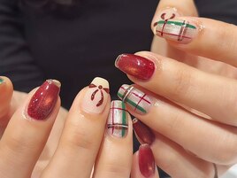 クリスマスネイル/リボンネイル