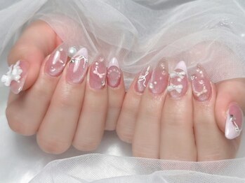 ロワ バイ ジョアアンジェ(Roi by joieange)/ピンク/マグネット/リボンネイル