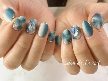サロン ドゥ ル シエル(salon de Le ciel)/タイダイ*縦グラnail