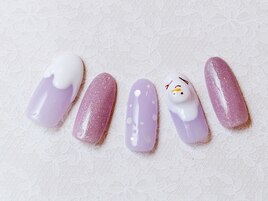 雪だるまネイル
